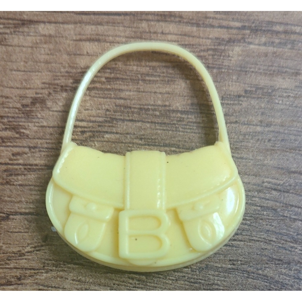 Barbie Doll Sized Accessories Yellow Handbag Purse Z4